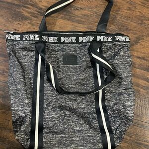 PINK Victoria's Secret Black and Gray Tote Bag